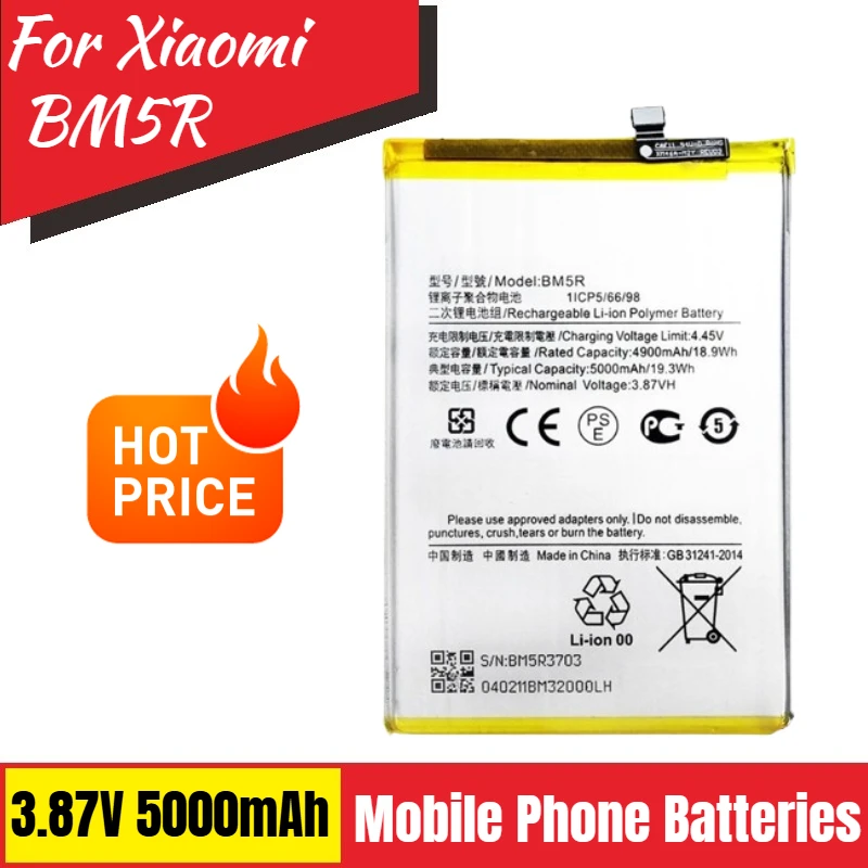 

3.87V 5000mAh BM5R Battery for Xiaomi Redmi 12 5G Phone Replacement Battery Brand-New High Quality