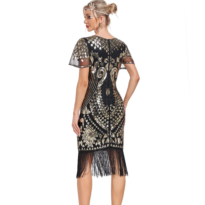 Retro Heavy Industry เล็บลูกปัดเลื่อมพู่ชุดยอดนิยมยุโรปและอเมริกาปาร์ตี้เต้นรําชุด High-end บรรยากาศงานแต่งงาน