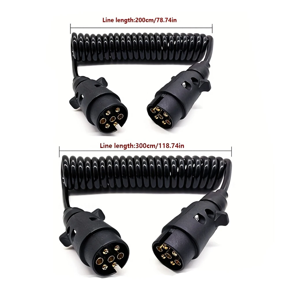 2M/3M 7Pin Trailer Truck Light Board Extension Cable Lead Male To Female Wire Plug Socket Wire Part Coupling Circuit Plug Socket