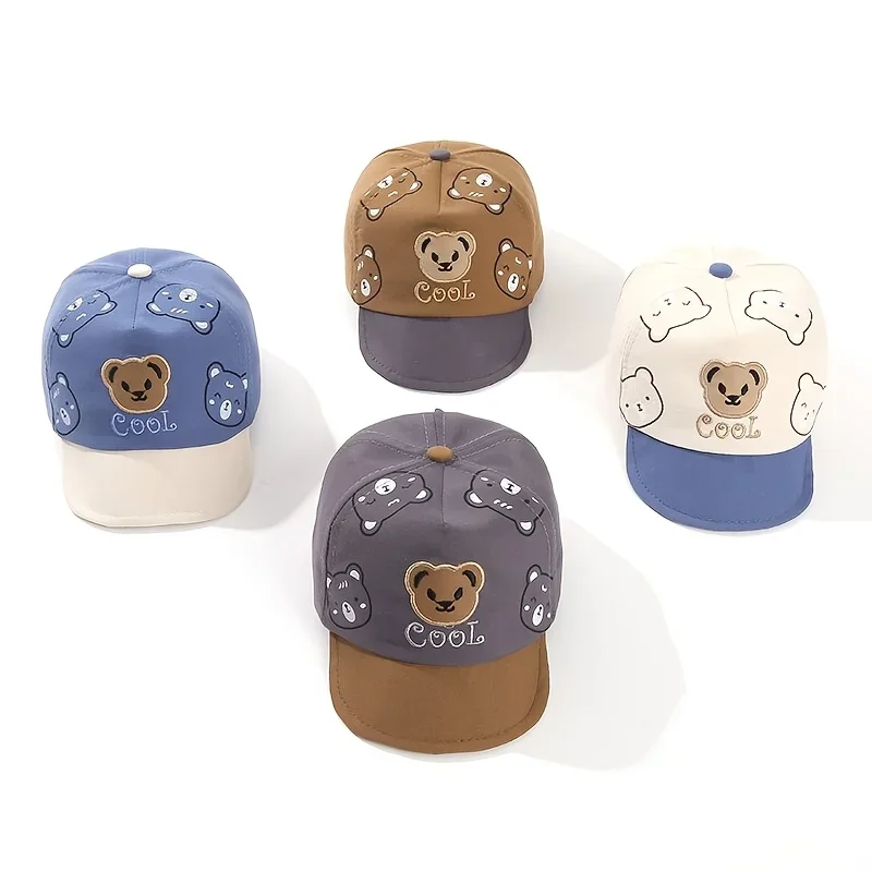 1 Baby-Sonnenhut, bezaubernde, leichte Baseballkappe mit weichem Rand für Säuglinge und Kleinkinder, niedliches Cartoon-Bären-Design – Detail 10