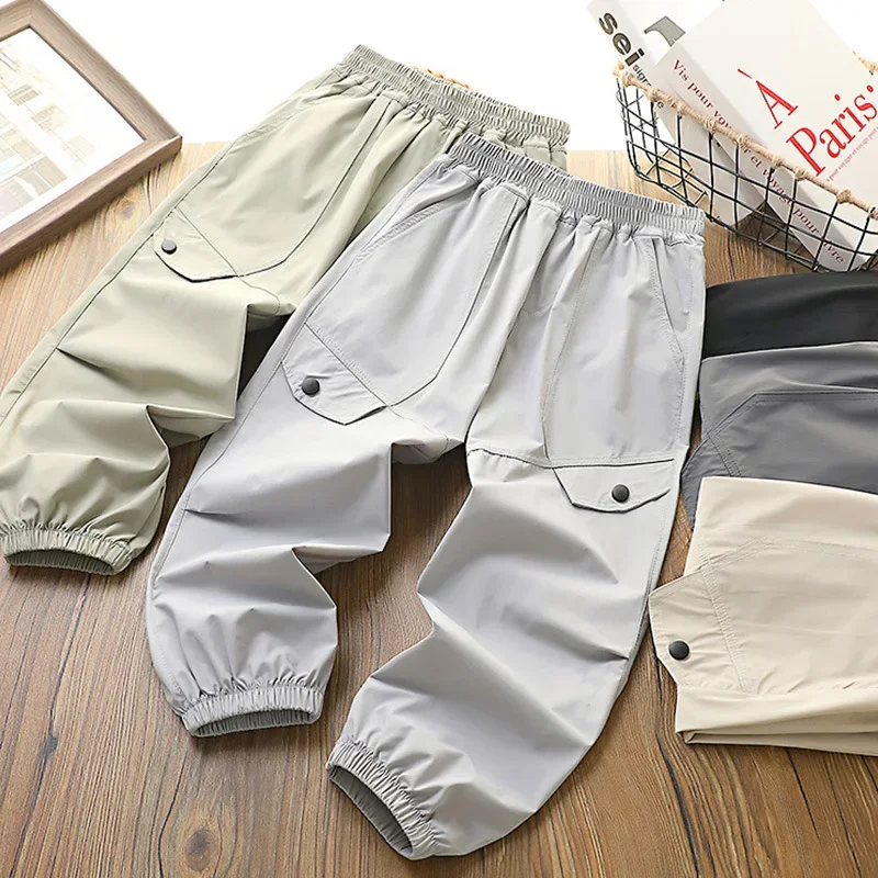 

Boys quick dry summer thin cool cool Korean version foreign style children's strength casual sports pants