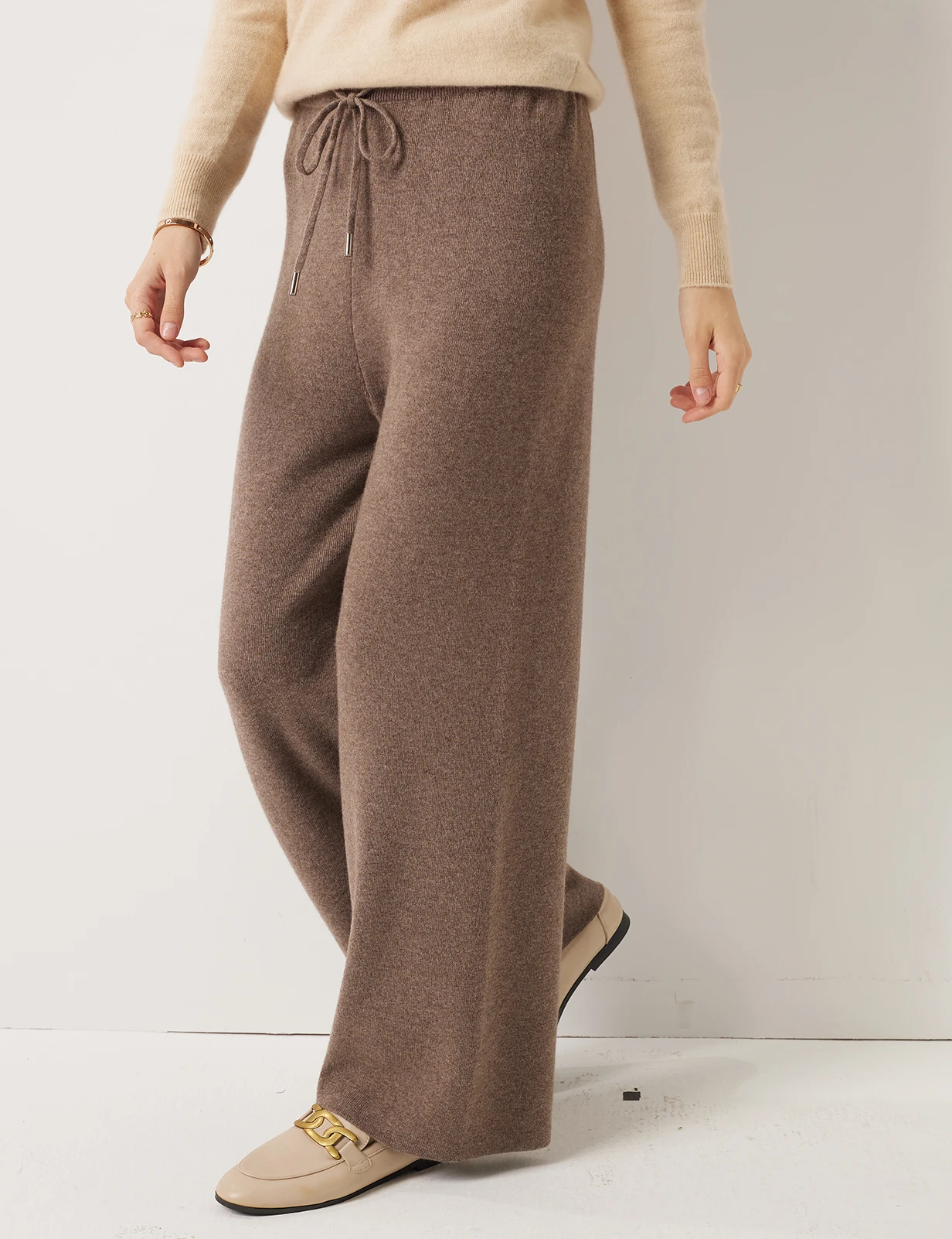 women wool pants cashmere merino wool sweatpants wide leg knit lounge pants warm winter fall cozy elastic waist trousers soft