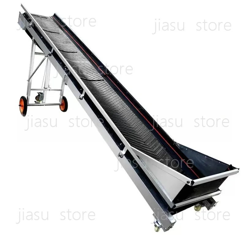Hopper Rib Conveyor Household Small Folding Conveyor Belt Loading and Unloading Line Mobile Climbing Conveyor Belt