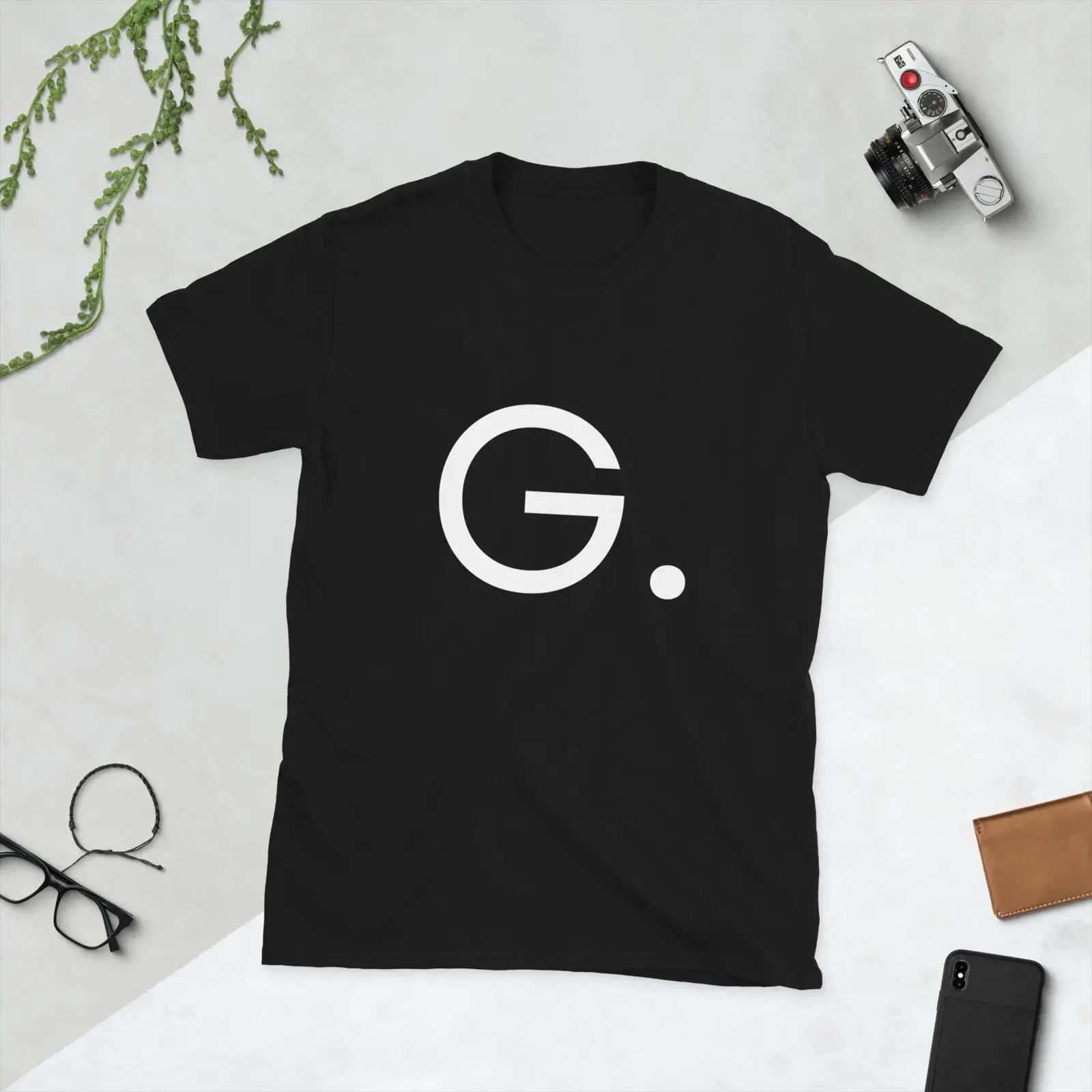 Initial Letter G Print Cotton T Shirt Casual  Comfortable Durable for Daily Wear vintage Washed Unisex streetwear fashion