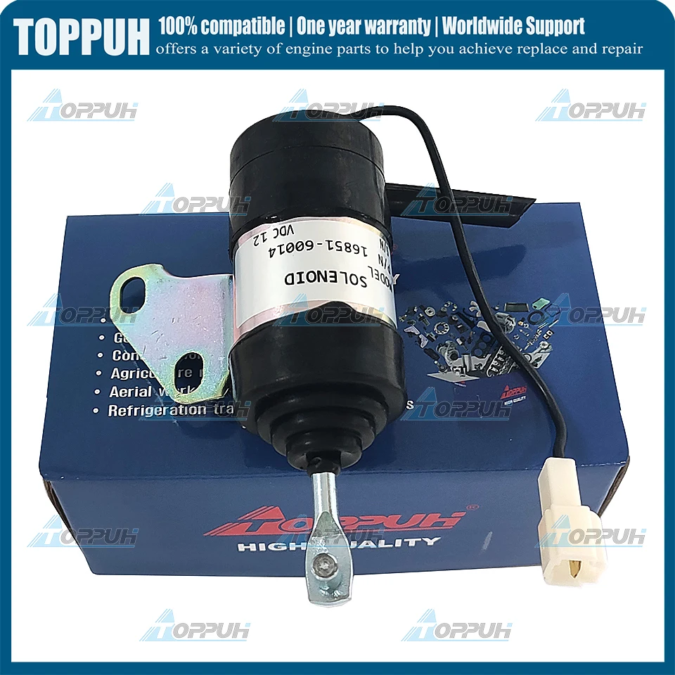 12V 16851-60014 Stop Solenoid Valve 12V For Kubota BX1800D BX1830D Tractor D722 Engine 16851-60012 16851-60014