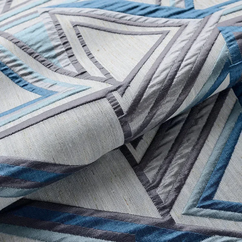 New Curtains for Living Dining Room Bedroom Modern Minimalist Geometric Pattern Cotton Linen High-precision Jacquard Window