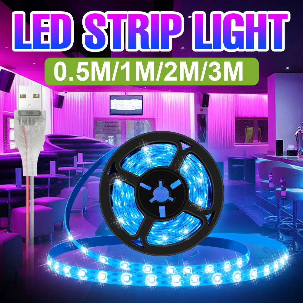 5V LED USB Strip Light IP65 Waterproof Flexible Lamps Tape TV Backlight Ribbon Room Home Decor Bedroom Kitchen Cabinets Lighting