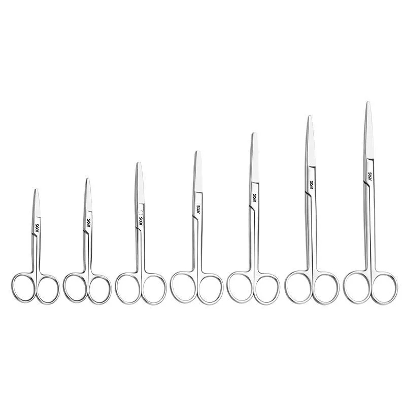 الفولاذ المقاوم للصدأ الجراحية الطبية الصف مستقيم تلميح تشريح الحيوانات الأليفة الاستمالة مختبر الشاش مقص #1