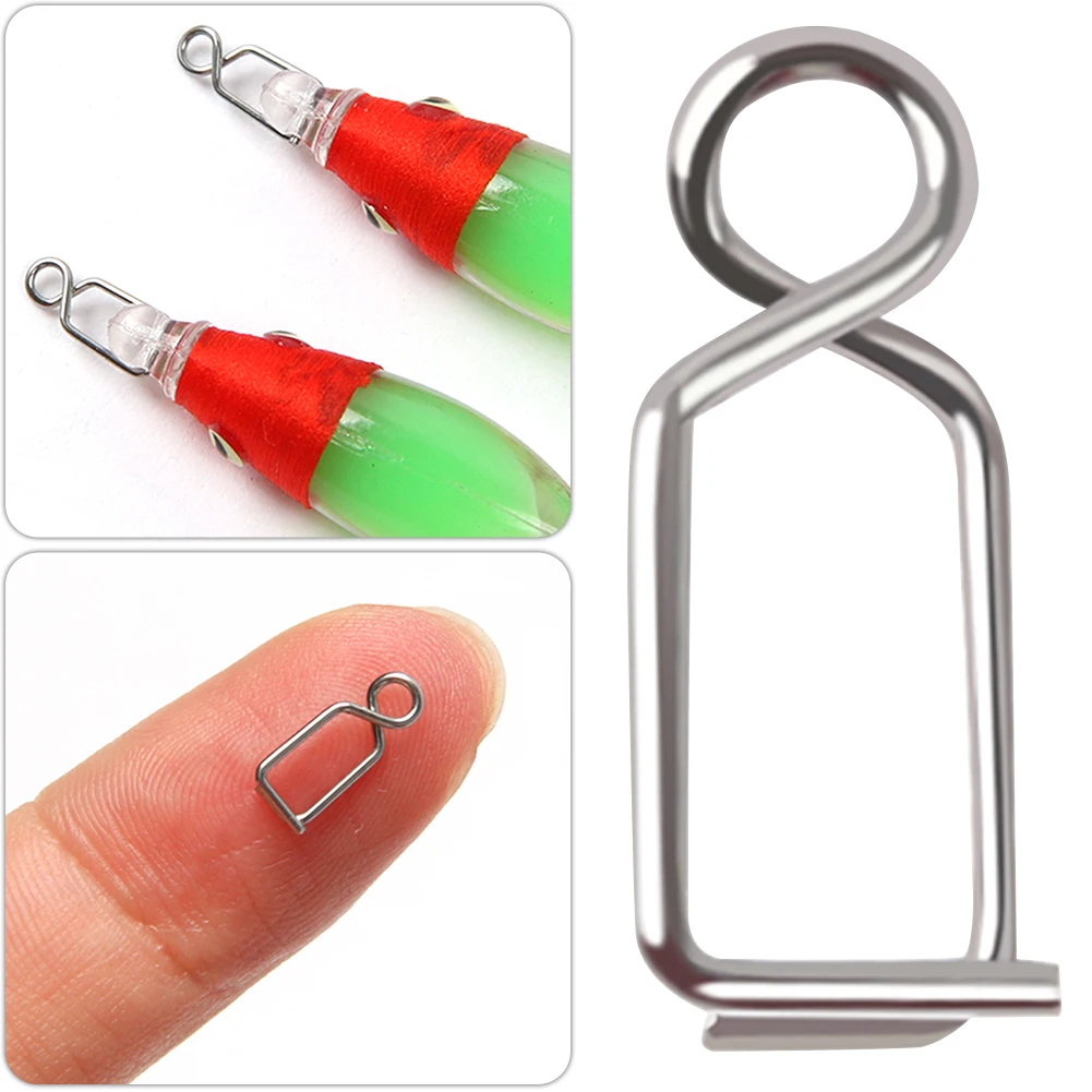 15Pcs Fast Lock Clips Easy and Secure Fishing Clips Quick Change Lure Clips for Blowing Tube Squid Jig Fishing Accessories