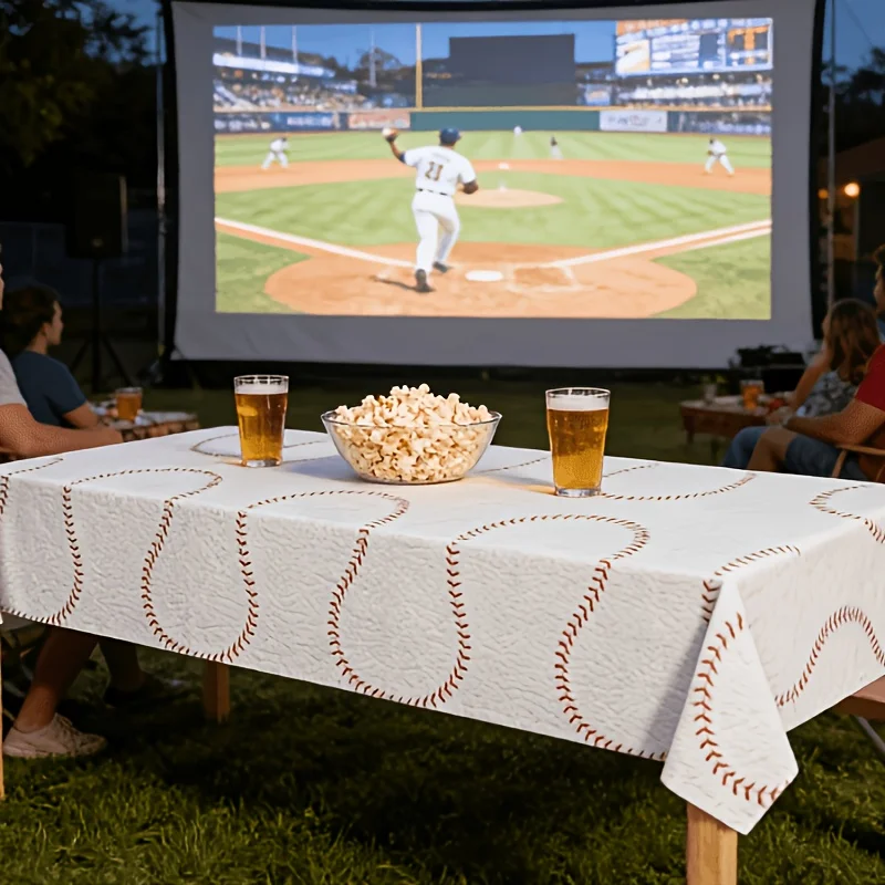 2pcs Baseball Tablecloth, 54x108 Inches, Rectangular Baseball Pattern Tablecloth, Suitable for Sports-Themed Baseball Birthday P