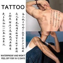 Poetry Waterproof Temporary Fake Tattoo Sticker, Long-lasting for 1-2 weeks, Realistic Semi-Permanent Fake Tattoo