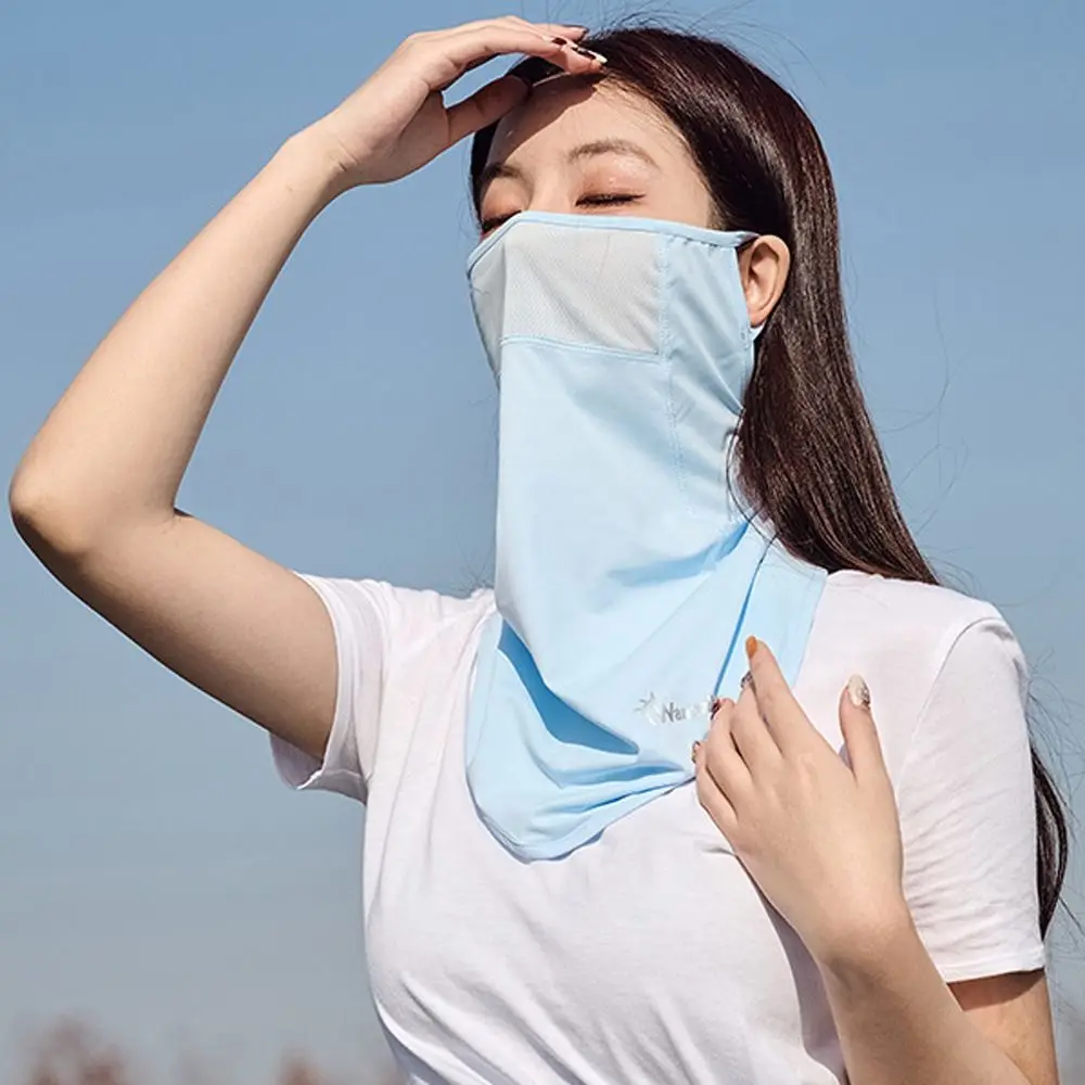 Face Shield Face Scarves Sunscreen Veil Sun Protection Womne Neckline Mask Summer Sunscreen Mask Ice Silk Men Fishing Face Mask