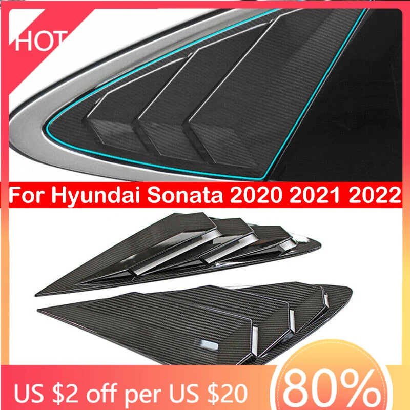 

Бамперы для Hyundai Sonata 2020 2021 2022, автомобильная задняя жалюзи, оконная боковая крышка, накладка, наклейка, вентиляционное отверстие, совок, ABS, углеродное волокно, Acc