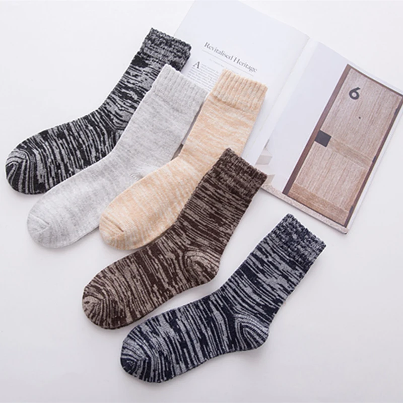 

Men's Socks Winter Warm and Thickened Wool Cotton Sock Middle Tube Funny Vintage Breathability Socks for Men