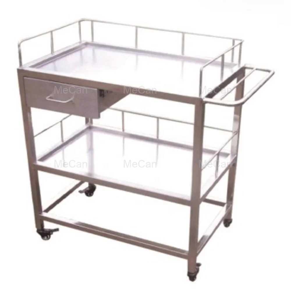 Veterinary Surgery Examination Table Pet Exam Preparation Table Stainless Steel Pet Surgery Auxiliary Cart with Drawers