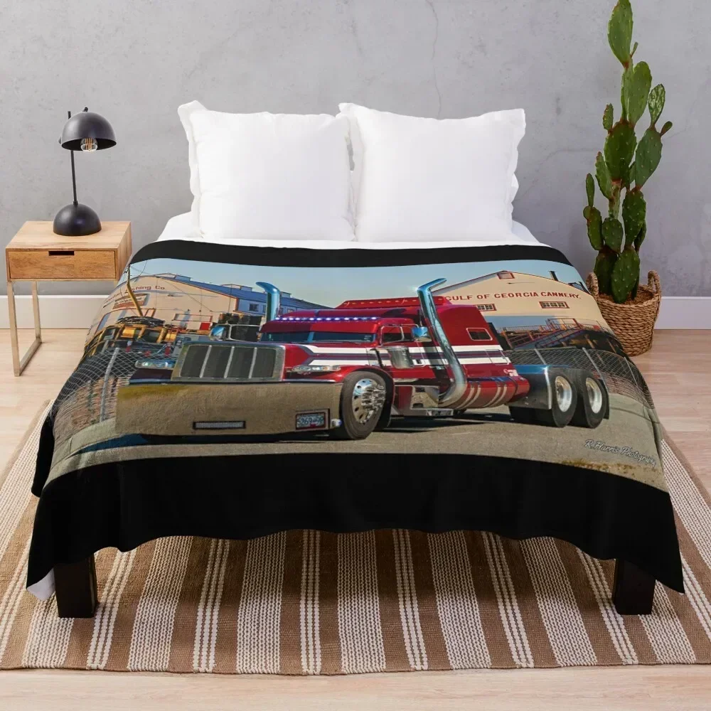 

Peterbilt with blue lights Throw Blanket Moving bed plaid cosplay anime warm winter Blankets