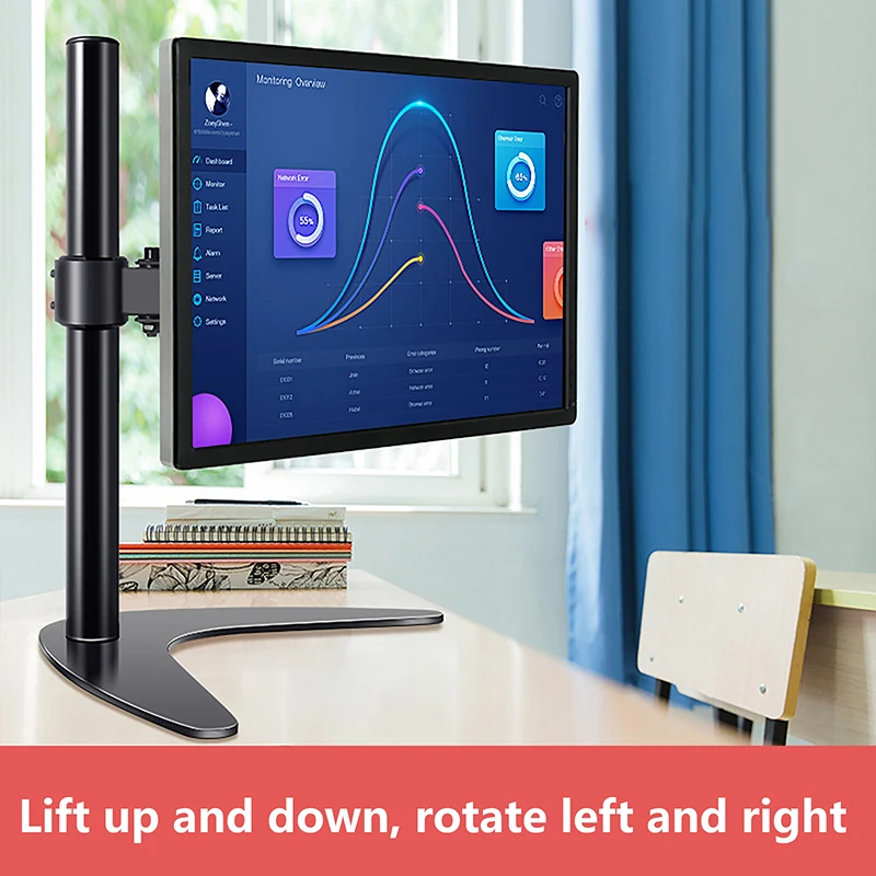 Programmer LCD Computer Monitor Punch-free Desktop Computer Height Lifting Bracket Base Rotation Suitable For 22/24/27 Inches