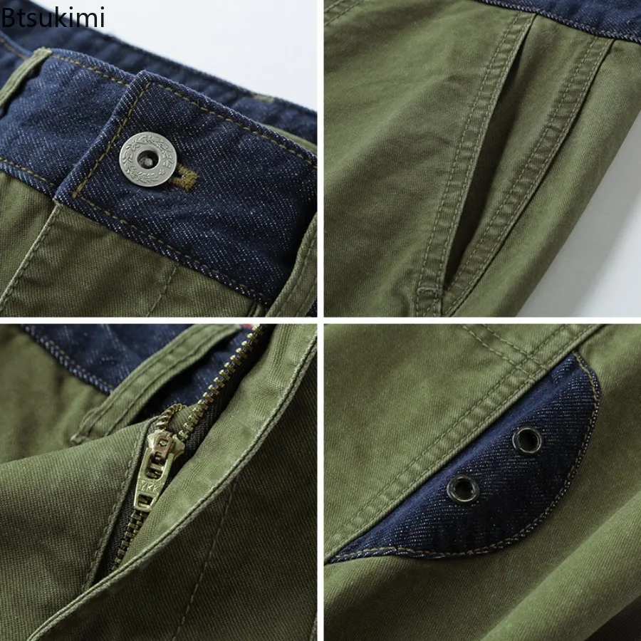 Trendy Versatile Cargo Pants Spring Autumn Men's Retro Baggy Trousers Fashion Streetwear 100% Cotton Straight Casual Pants Male