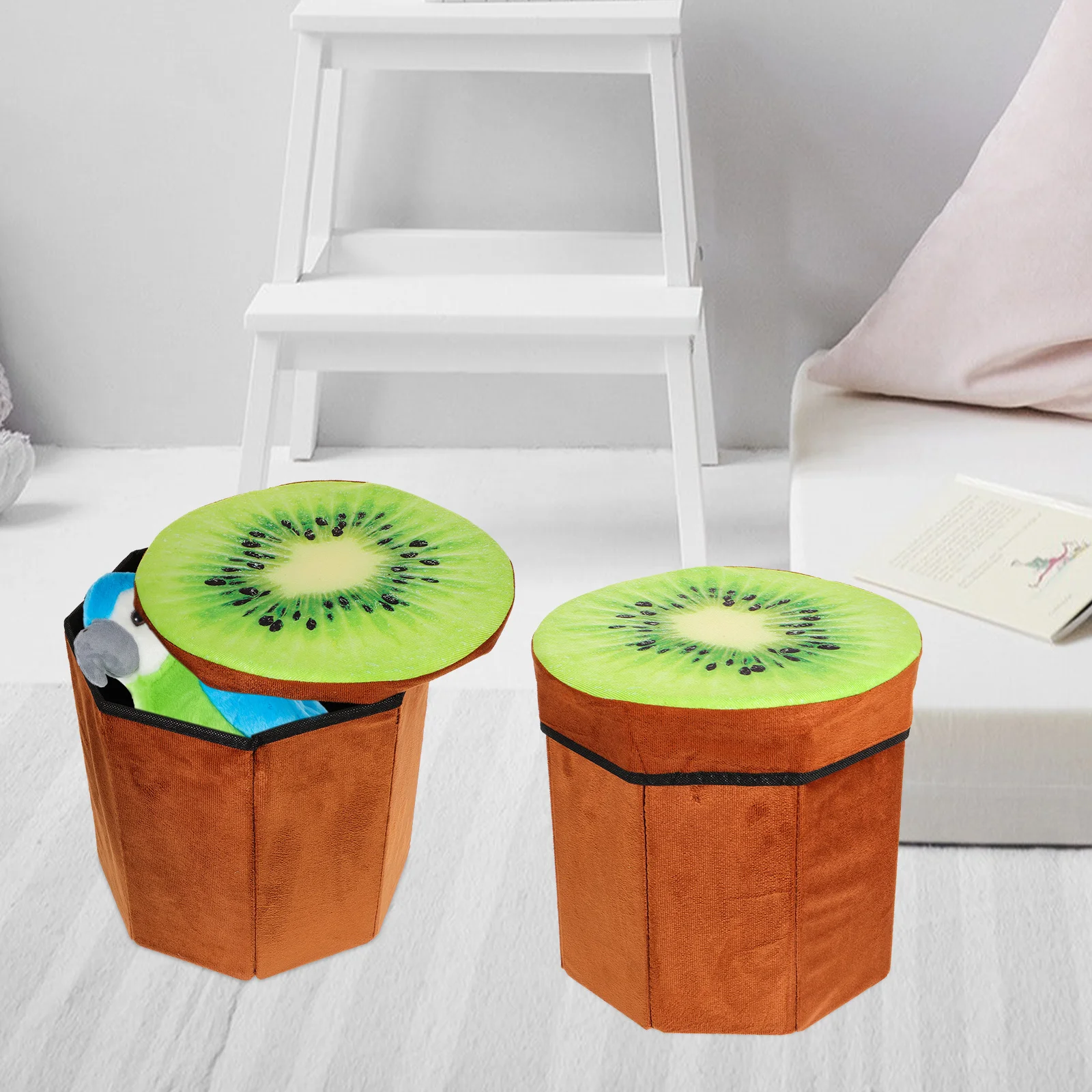 

Fruit Box Orange Stool Stools with Storage Small Seat Folding Footstools