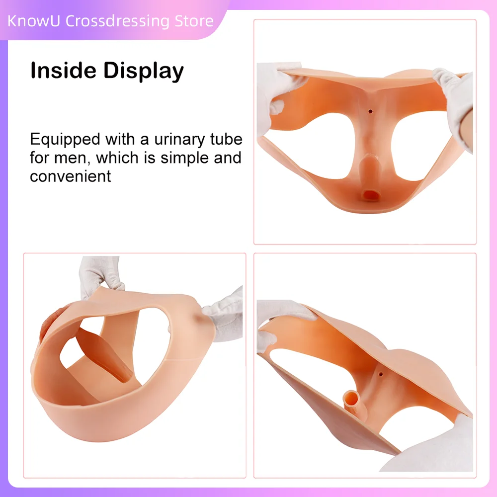 Realistic Cosplay Silicone Panties With Fake Vagina for Crossdresser Transgender Shemale Drag Queen Sissy Artificial Vagina