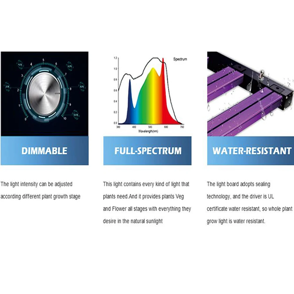 새로운 LM281B LED 식물 성장 빛 진짜 480W 전체 스펙트럼 Dimmable IP65 방수 실내 꽃 텐트 식물 성장 Phyto 램프