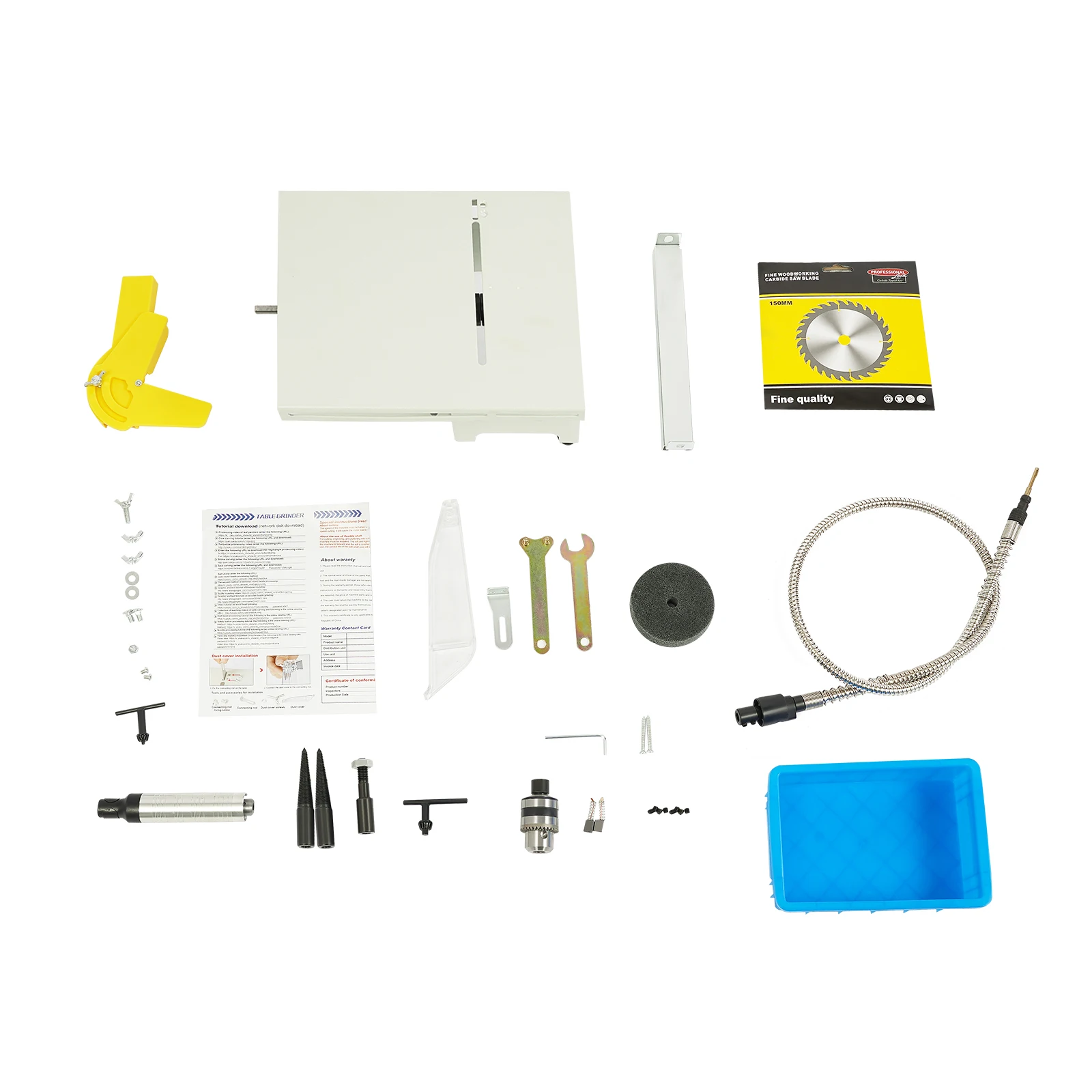 US Standard 750W Mini Benchtop Saw For Cutting Polishing Drilling Carving, 38mm Max Cutting Thickness Dustproof Safety Shield