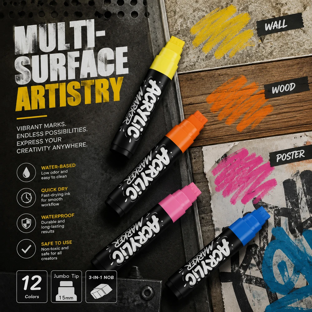 12 Colors Acrylic Paint Marker - Copic Marker Sketch 评论和价格