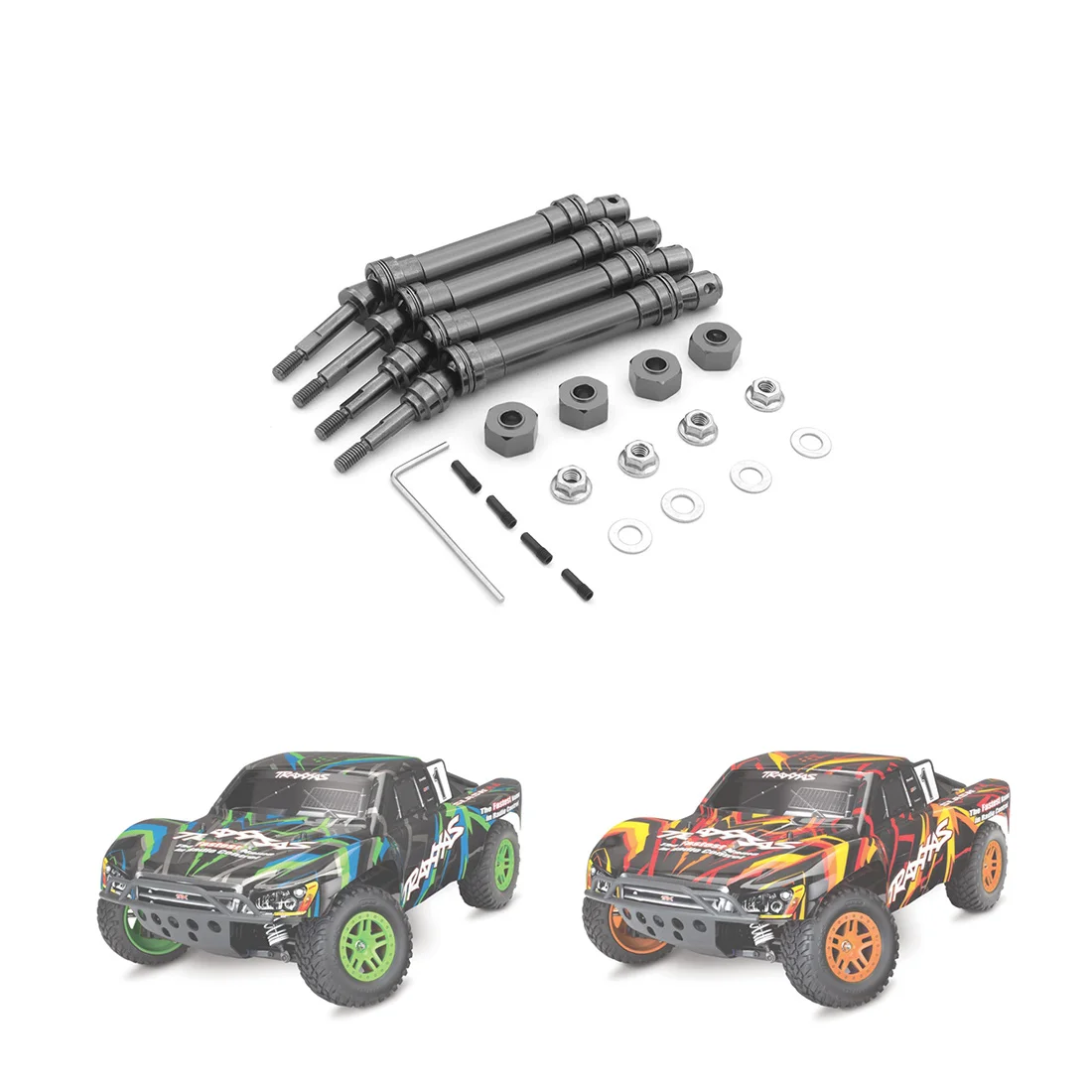 4Pcs Metal Front and Rear Drive Shaft CVD for 1/10 Traxxas Slash Rustler Stampede Hoss VXL 4X4 RC Car Upgrade Parts,Gray