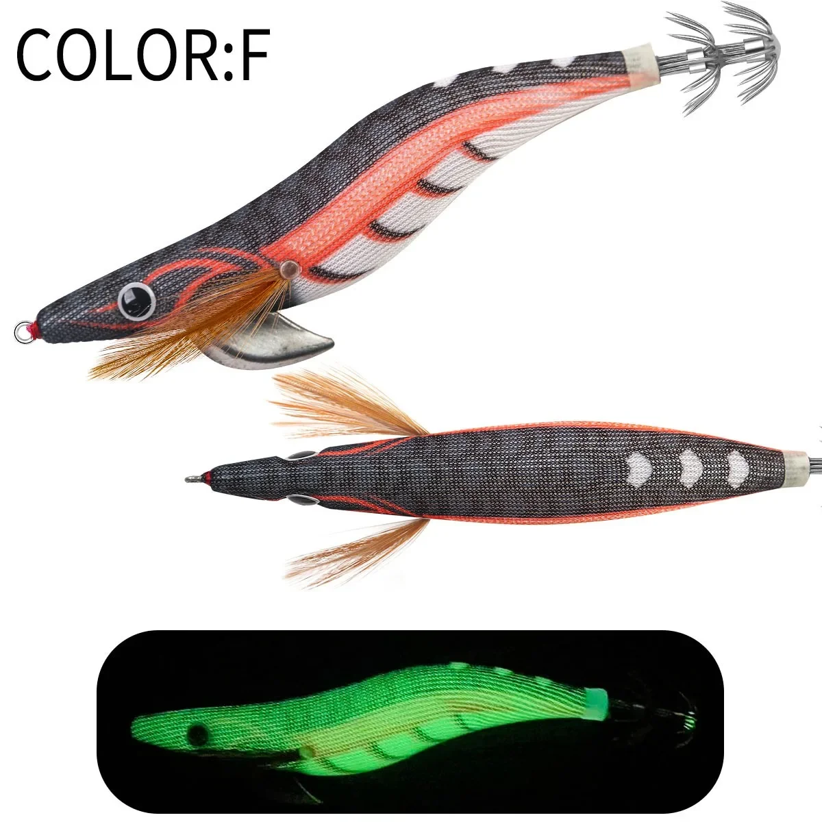 ルミナスエギ イカジグ 2.5 # 3.0 # 3.5 # 木製エビイカフックエギング
