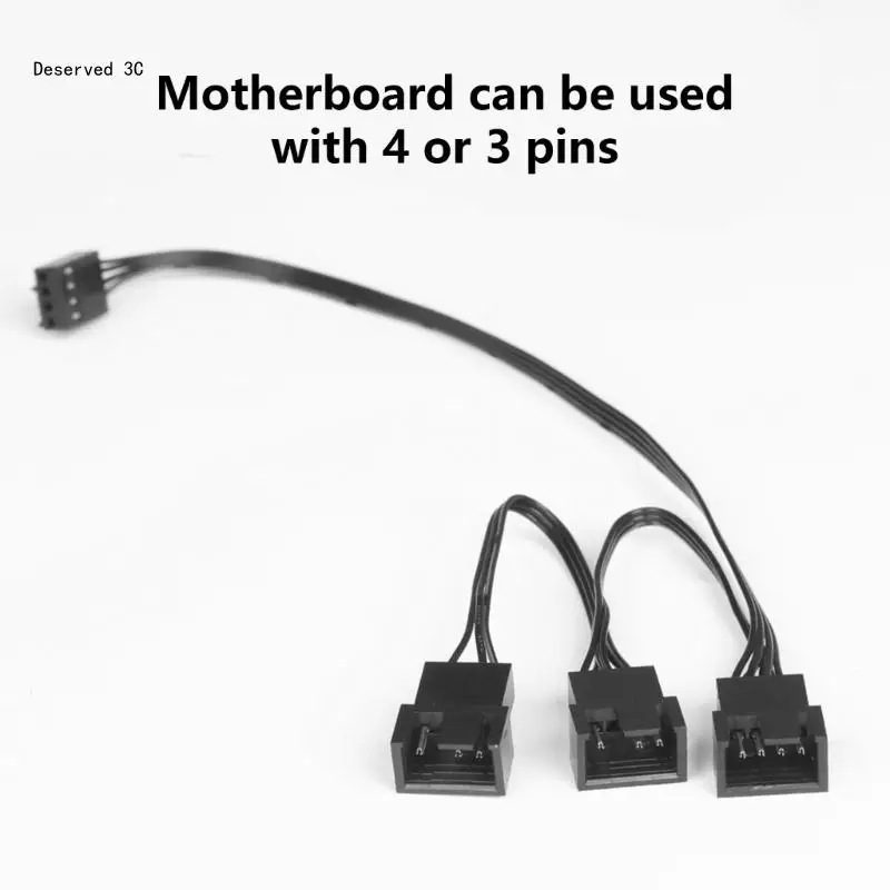 Organize PC Fan Sleeved 4Pin PWM Fan Splitter Cable for Enhances Cooling