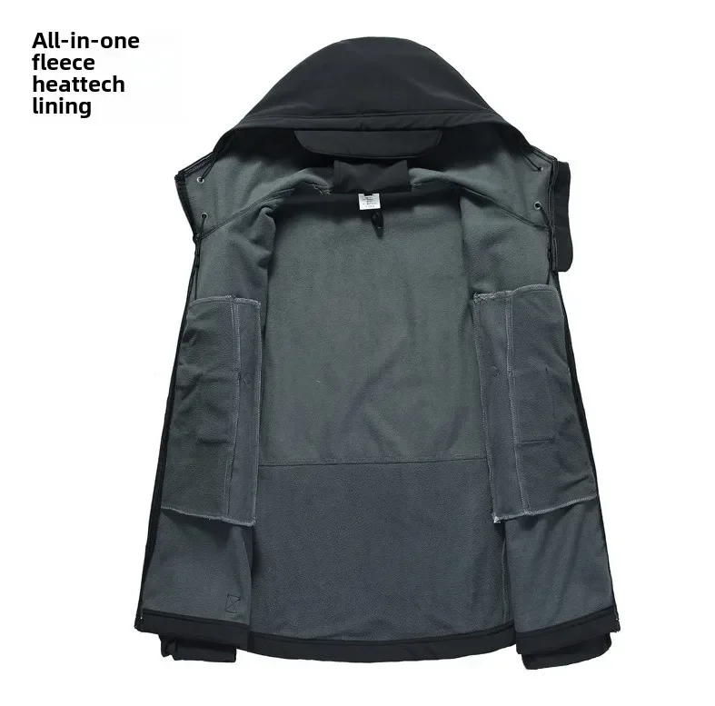 جديد الخريف والشتاء يندبروف الصيد دعوى للرجال الصوف بطانة الصيد سترة وسراويل 2 قطعة مجموعة الملابس الدافئة