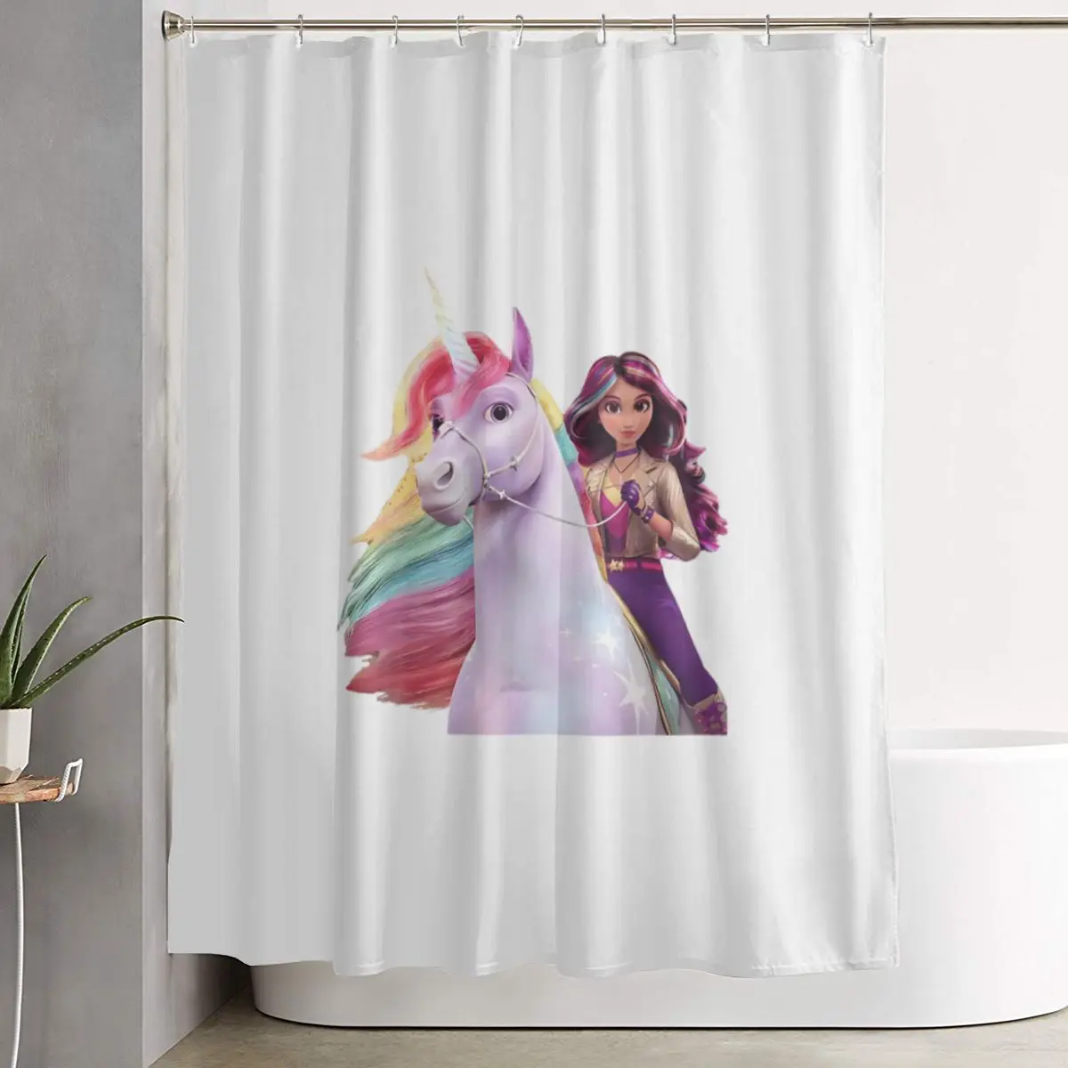 

Занавеска для душа Unicorn Academy Sophia Wildstar, полиэстеровая, водонепроницаемая, с крючками