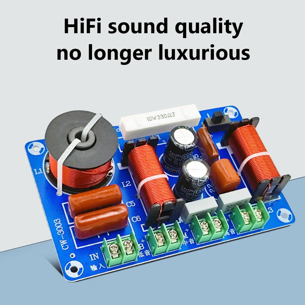 250W Speaker Crossover Treble Medium Bass 3 Ways Audio Speaker Crossover Module 5200Hz-5500Hz for Home Theater Speaker Upgrade