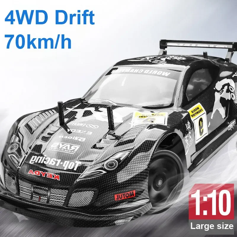 1:10 70 km/h carro de controle remoto de deriva de alta velocidade 2.4g 4wd rc veículo off-road carro rc de dupla velocidade presente de natal das crianças