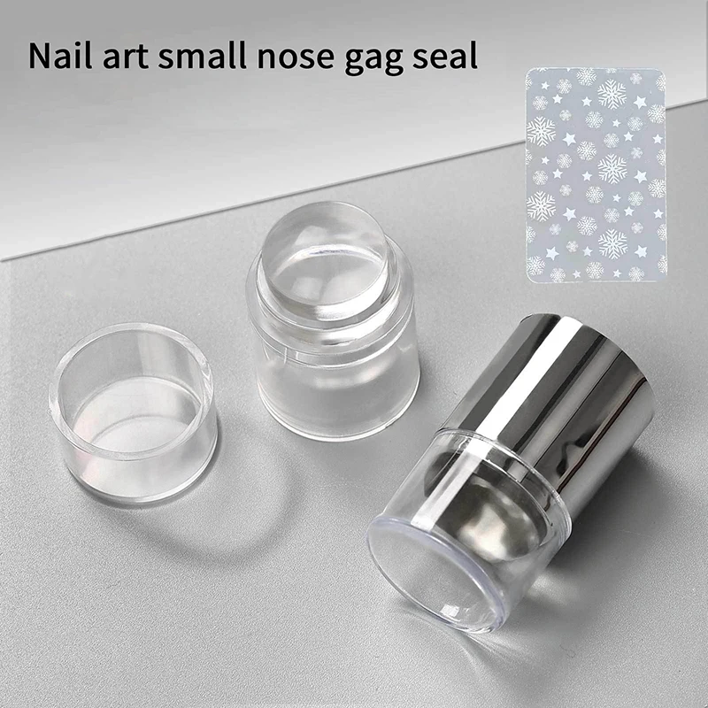 透明ゼリーシリコーンネイルスタンパー スクレーパー付き スタンピングポリッシュ印刷ネイルテンプレートマニキュアツール