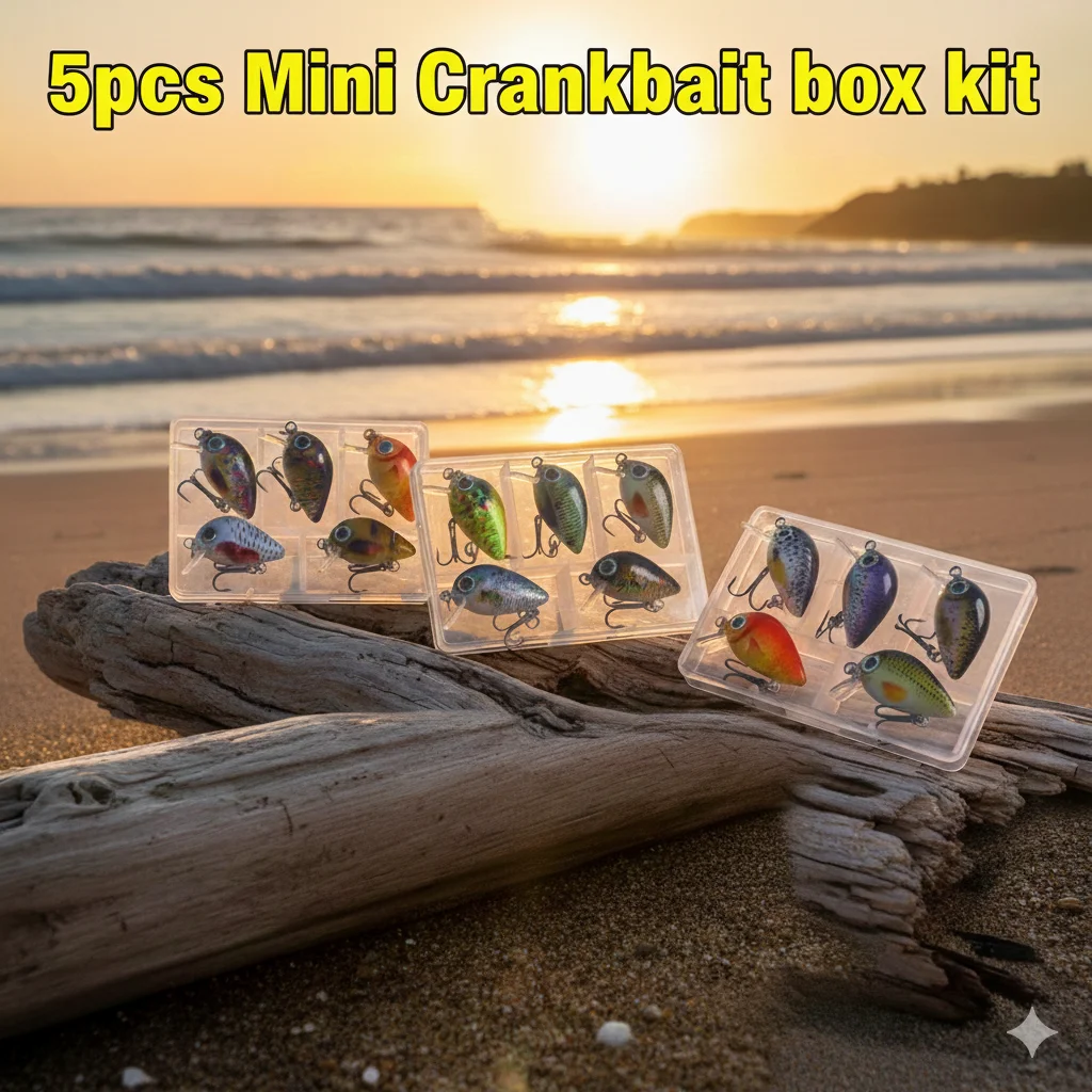 5pcs 2.7cm 1.5g Ultralight Crankbait Fishing Lure Box Kit Micro Wobbler Artificial Hard Bait for Trout Perch Peche Truite