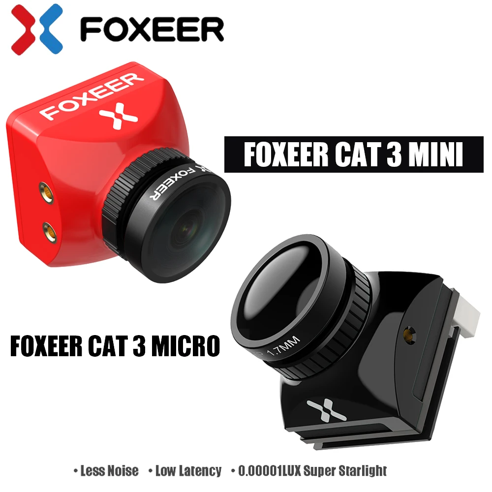 

Foxeer Mini Cat / Micro Cat 3 1200TVL Starlight 0.00001Lux FPV Camera Low Latency Low Noise FPV Camera For RC FPV Racing Drone