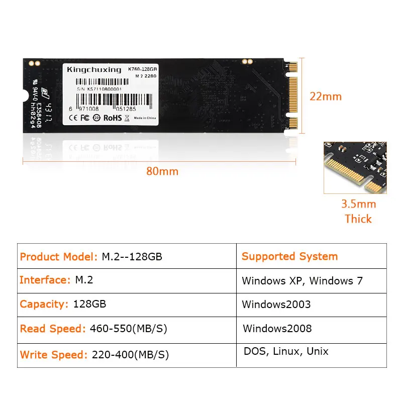 Kingchuxing Ngff M2 Ssd 2TB 256gb 2260 Ssd M2 512 128gb 2280 M2 Sata Internal Solid State Drives SSD44518