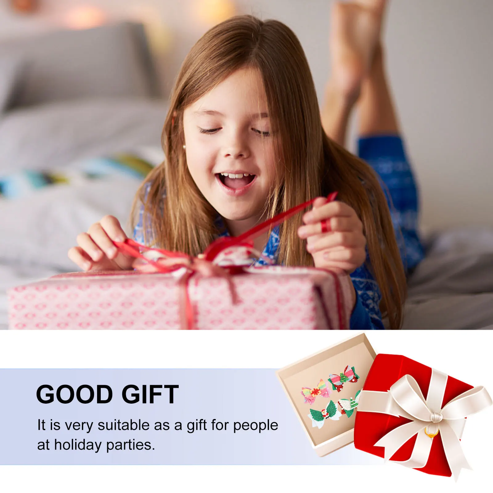 

4Pcs Christmas Hairpins Charming Bow Hair Clips Holiday Hairpin Accessories for Women Party Decoration Use Hair Clips