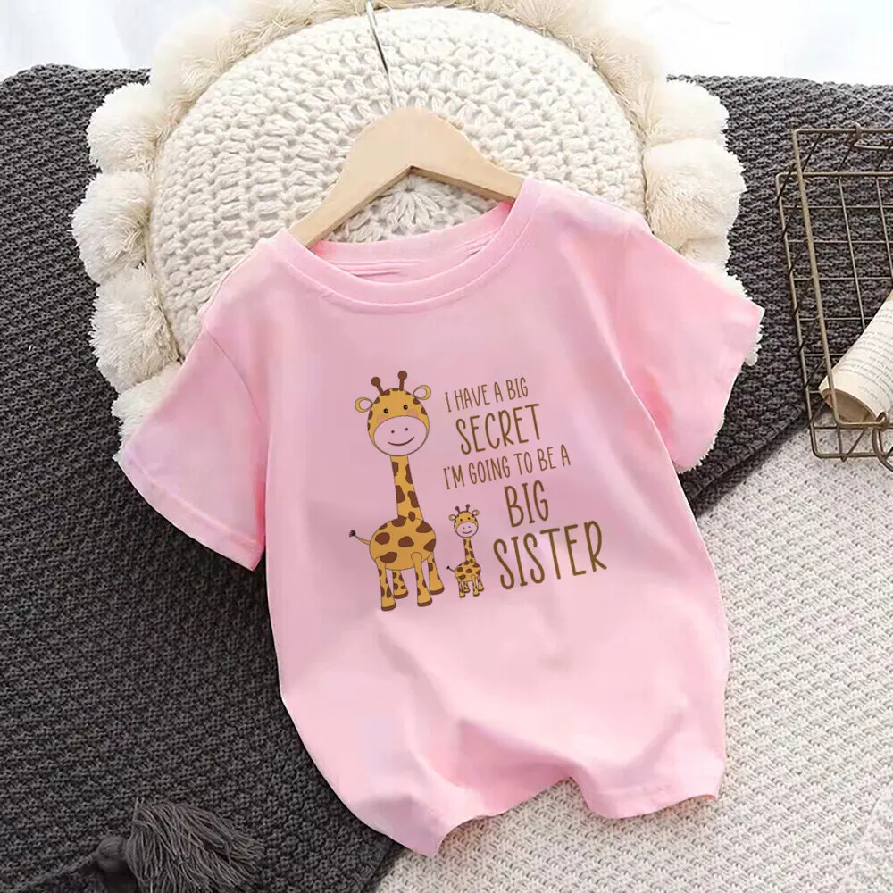 2024 Hot Promoted To Big Sister Kids T-Shirt Childrens T Shirt Baby Top Toddler Tshirt Summer Clothes Girls Short Sleeve Tee