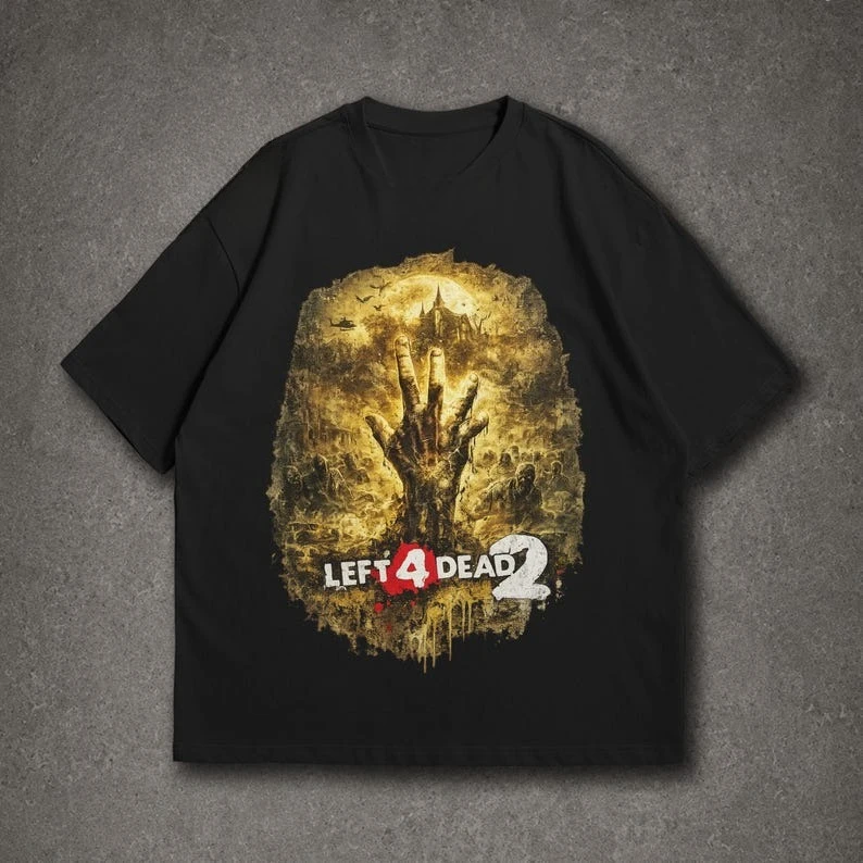 Left 4 Dead T-shirt Oversized Unisex for Men Women Cotton Tee Shirt Clothes Streetwear Trendy Cotton Fashion Fashion Hip Hop tee