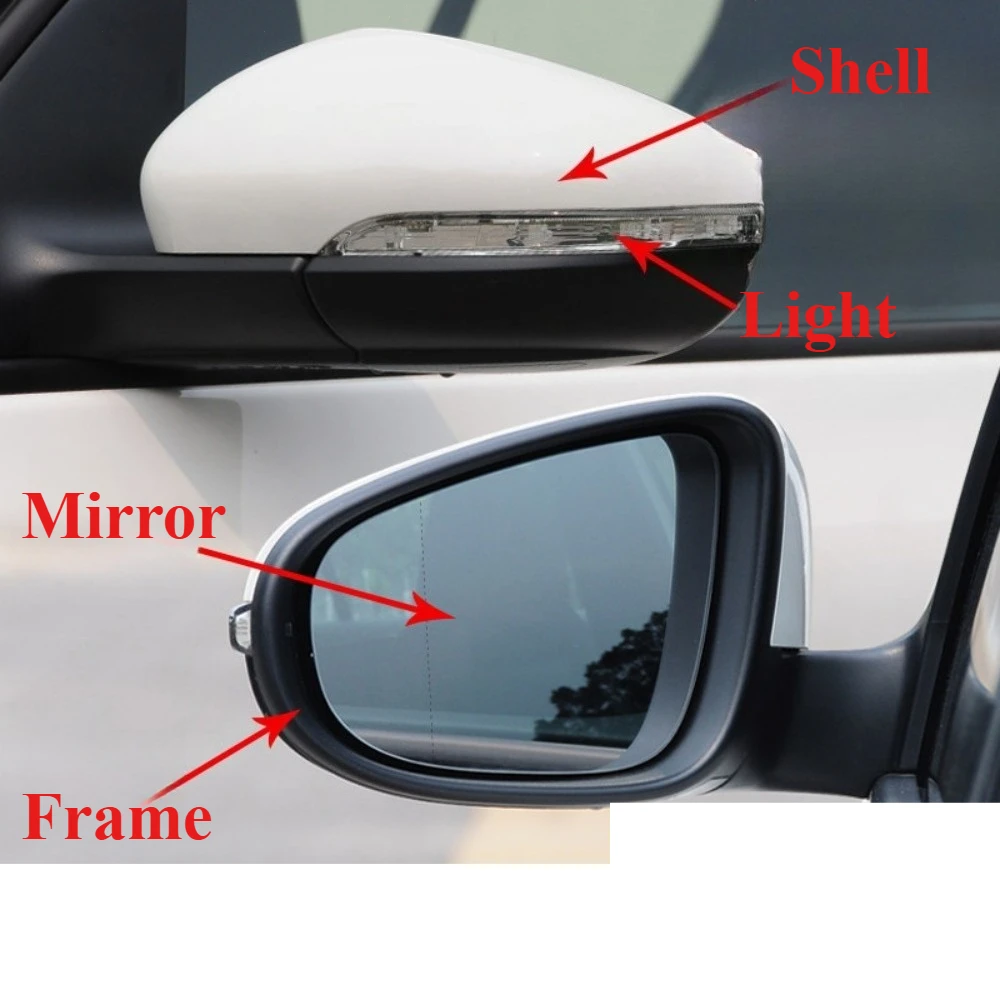 1pc Side Mirror Cap Frame trim Glass for VW Golf 6 MK6 GTD GTI VI R20 Touran Auto replace 2010-2013 Turn signal Bora cover