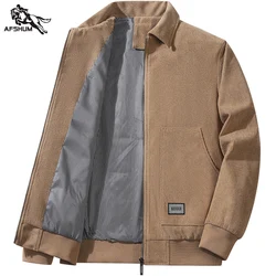 Jacket Mens spring autumn New thin mens jacket Solid color Corduroy Fleece Jackets business casual coat Men's coats M-5XL 2422