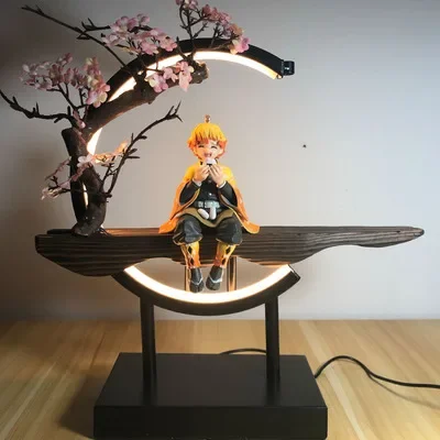 35cm LED light Anime Demon Slayer Kamado Tanjirou Action Figure PVC Collection model decoration decor birthday christmas gift