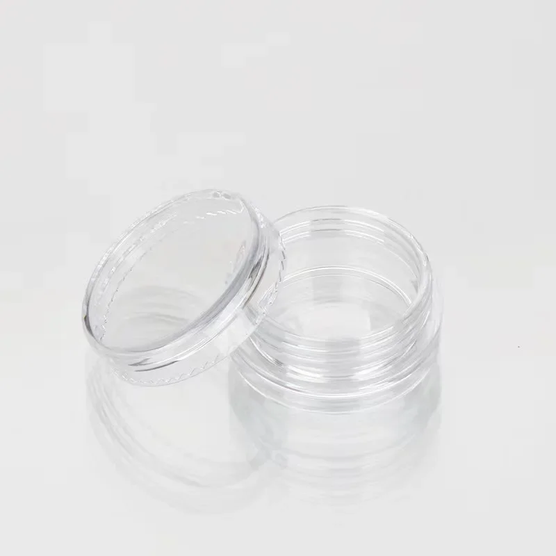 Cosmetic Jar Pots, Maquiagem Lip Balm Container, Transparente, Vazio Garrafas De Amostra De Plástico, Sombra Creme, 100Pcs, 2g, 5g, 10g