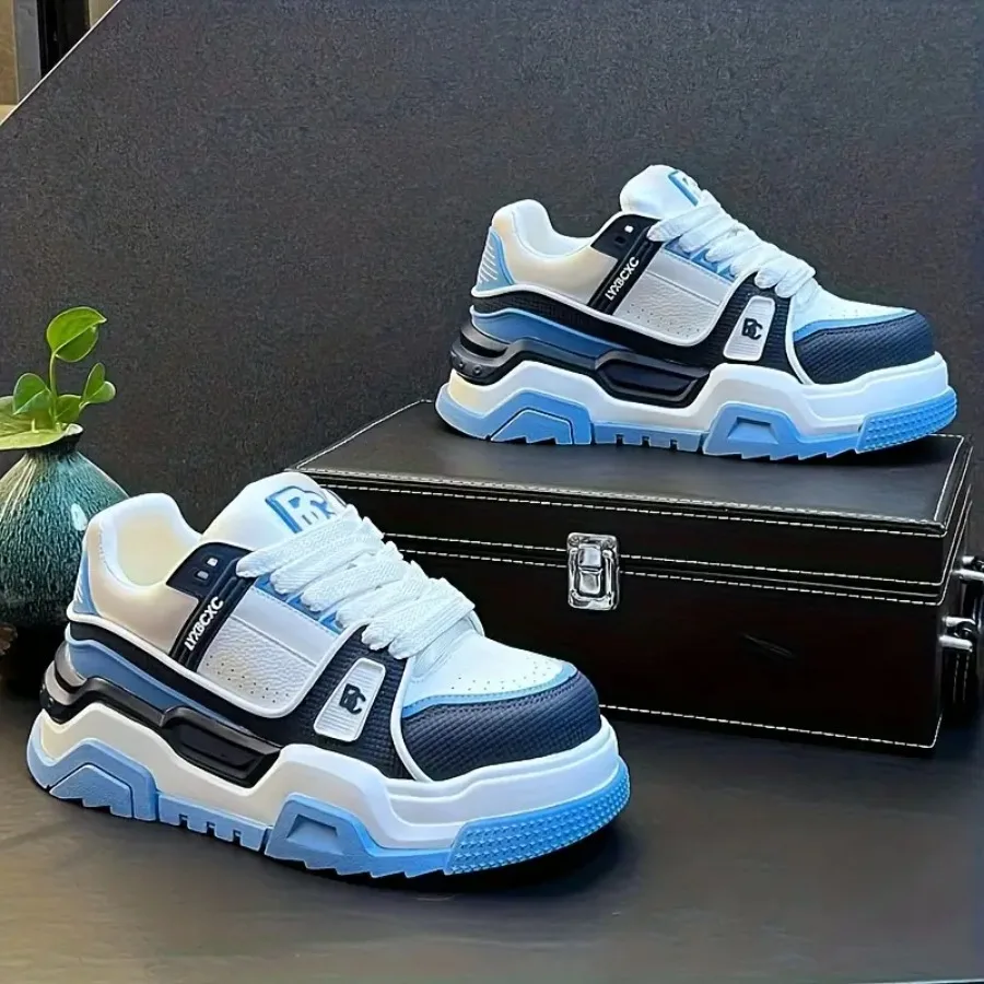 

[Internet-Famous Style] Trendy Men's Casual Sneakers Slip-Resistant Dad Shoes Solid Color Comfortable Versatile