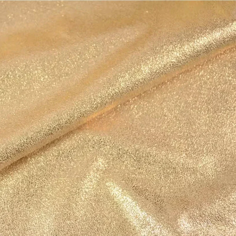 Gold Bronzing Suede Fabric Soft Tassel Designer Wholesale Cloth for Apparel Sewing By The Meter Diy Material