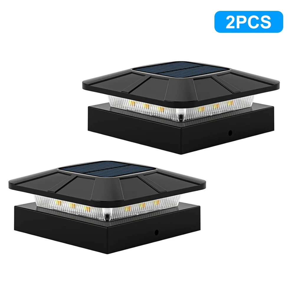 Solar Post Cap Lights Outdoor Waterdichte LED-dekverlichting met 2 kleurmodi 4x4 hekpalen Licht voor Patio Garden Yard Decor