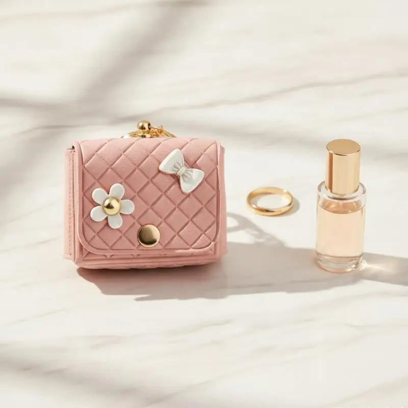 Soft Mini PU Earphone Bag Keychain Fashion Creative Small Pouch for Lipstick  Bag Decorative Pendant