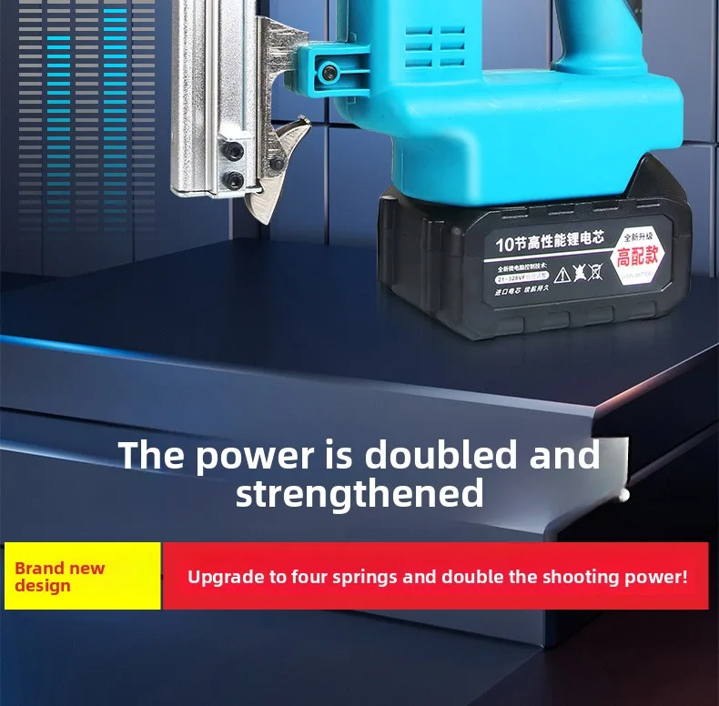 Elektrische Nagelpistole für den Haushalt, wiederaufladbar, Lithium-Batterie, Stahlwand, Kanäle, Tür, Gas, Nagelpistole